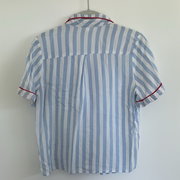 Forever 21 Seersucker Retro Stripe Woven Pajama Set Size Small - Picture 3 of 9